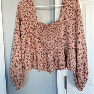 Super cute floral off the shoulder top